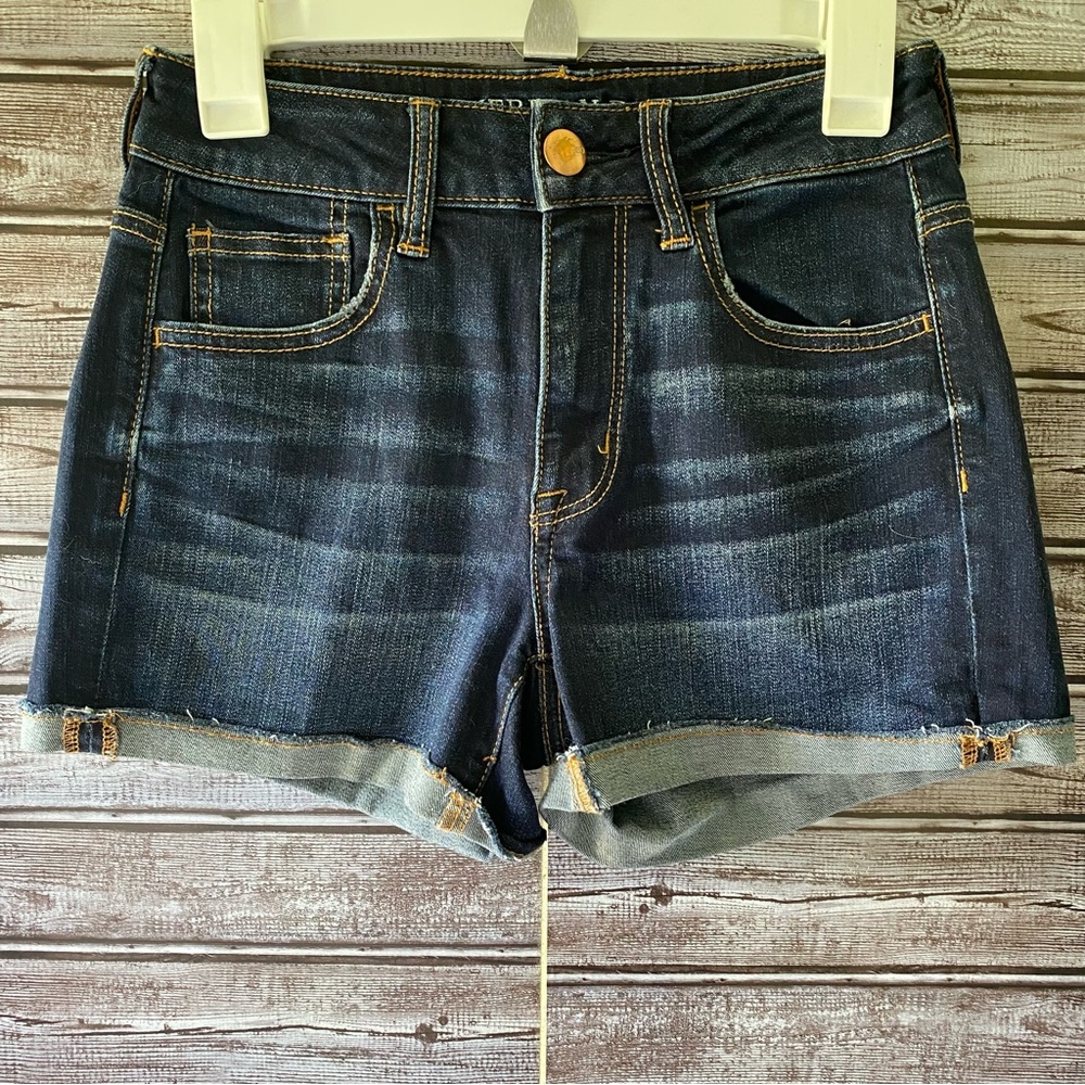American Eagle Super Stretch Hi-Rise Shortie Jean Shorts Size 4